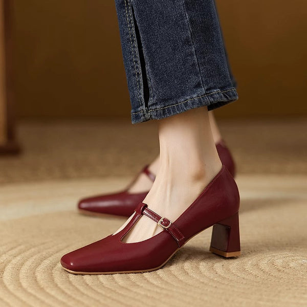 Chic Square Toe Mary Janes