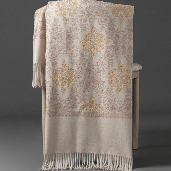 Ethnic-style Faux Cashmere Embroidered Shawl Scarf