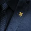 Fashion Four-leaf Clover Men's Suit Brooch Women Evening Dresses Badge Brooch