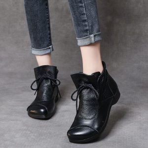 5753a63d-9b92-452c-bca2-44ebe8b3371c.jpg Genuine Leather Comfortable Soft-Soled SpringAutumn Handmade Retro Womens Boots