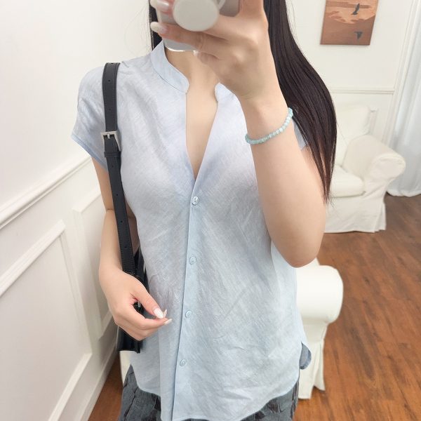 850dd3ed-ce7b-4870-9068-62bb2e6ef0d7.jpg Minimalist Old Money Style Temperament Commute Style Pure Linen V-neck Sleeveless Shirt