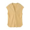 87f4603c-ffa8-4328-aa3d-dfa8cfb0be23.jpg Minimalist Old Money Style Temperament Commute Style Pure Linen V-neck Sleeveless Shirt