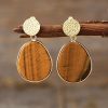 High Quality Popular Old Money Style Natural Stone Crystal Eardrops Earrings
