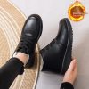 Womens Fleece-lined Extra-thick Insulated Short Boots With A Non-slip Flat Sole