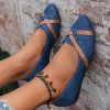Ins Cross-straped Denim Loafers Fashion Lightweight Comfortable Flats Shoes For Women