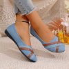 Ins Cross-straped Denim Loafers Fashion Lightweight Comfortable Flats Shoes For Women