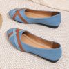 Ins Cross-straped Denim Loafers Fashion Lightweight Comfortable Flats Shoes For Women