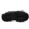 Women's Black Thick-soled Buckle-up Motorcycle Boots