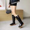 f8e4d3d6-fcdd-455f-a274-7725cbc9c66d.jpg Womens Fleece-Lined Solid-Color Minimalist High Boots