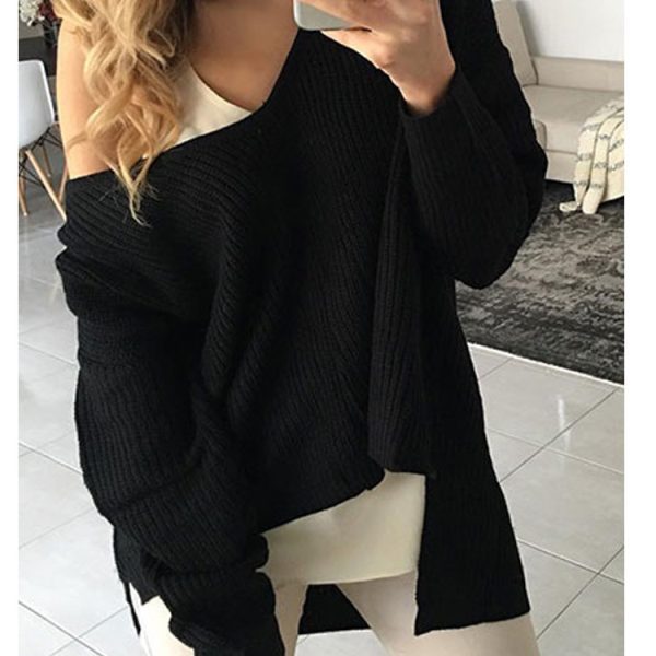 08702a61-db4d-4265-9e03-57f3e03f6521.jpg Irregular Knit Long Sleeve Sweater