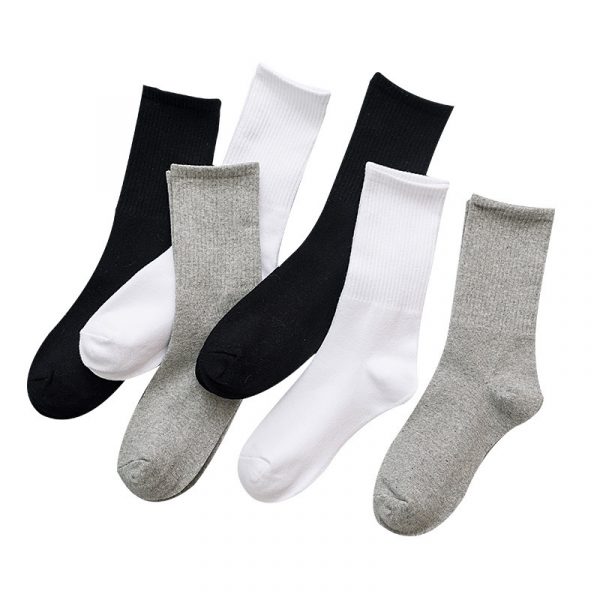 1616980169427.jpg Stockings Women's Tube Ins Tide Socks Street Autumn And Winter Black And White Long Socks Women's Solid Color Sports Custom Cotton Socks