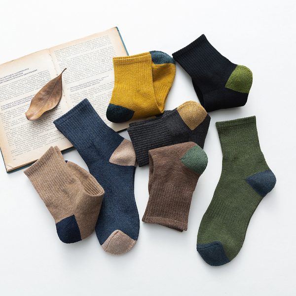 1622446321453.jpg Autumn And Winter Fashion Casual College Style Men'S Color-Blocking Terry Socks