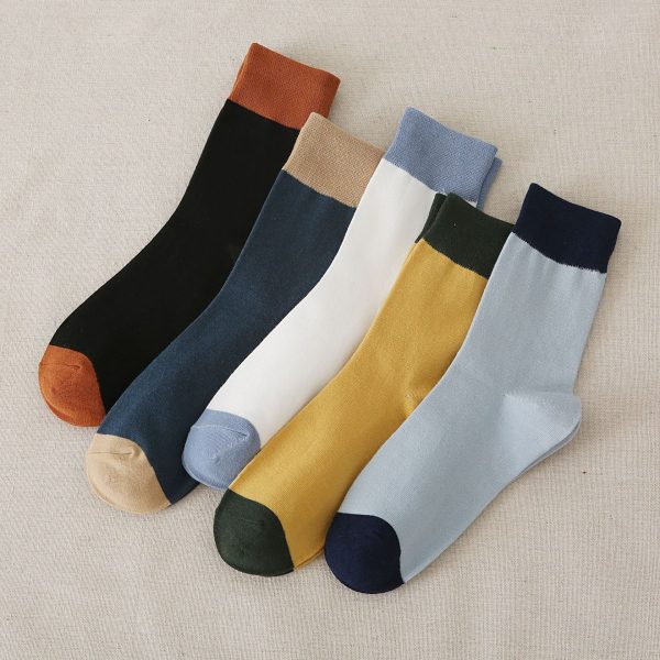1622446321749.jpg Autumn And Winter Fashion Casual College Style Men'S Color-Blocking Terry Socks
