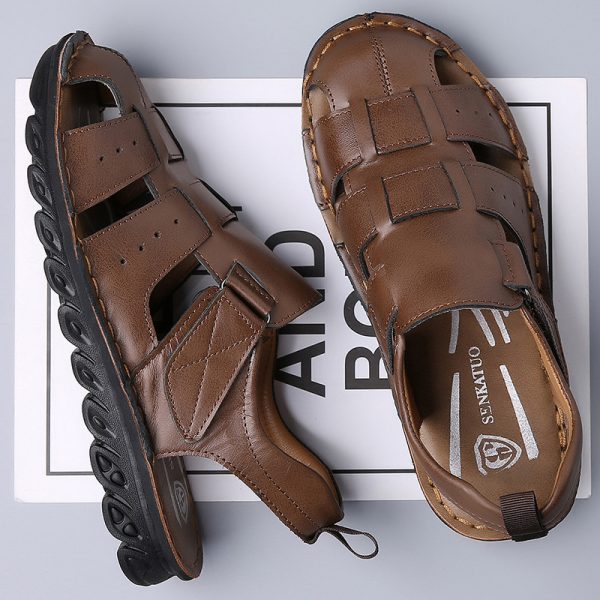 1f654bb0-75b9-425c-b77f-e485e1ad258e.jpg Men's Leather Sandals Soft Bottom Non-slip