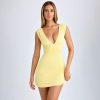 Fashionable Deep V-Neck Slim-Fit Sexy Backless Split Dress