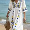2247e6ba-819d-4926-a45c-a3c7b4dd7610.jpg Women's V-neck Dress Beach Vacation Beach Skirt