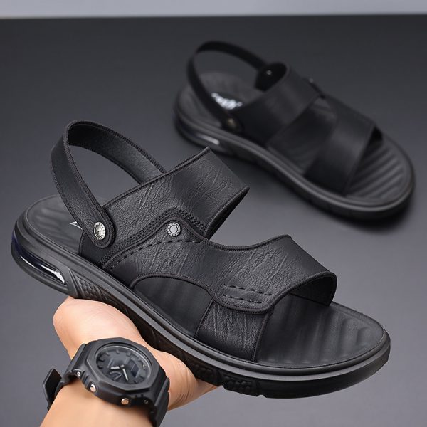 2752b79e-ec4f-4239-8405-fbf42e91d363.jpg New Summer Genuine Leather Double Sole Middle-aged And Elderly Casual Beach Non-slip Men's Sandals