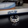 Cold Aesthetic Colored Gem Zircon Ring, Light Luxury High-end Texture, Adjustable Couple Matching Rings For Lovers