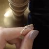 Light Luxury Cold Tone Index Ring, Natural Colorful Gem & Zircon Design, Fashion Adjustable Couple Rings