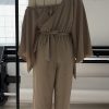 Fashionable Casual Women's Asymmetrical Shoulder Jumpsuit