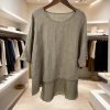 Cozy Artistic Linen-blend Patchwork Top