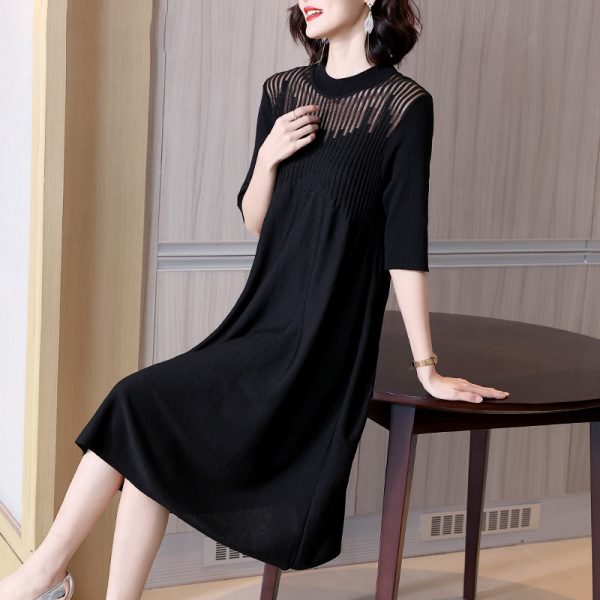 406ca08b-ffd9-4a48-8fb4-9a653106e24f.jpg Middle-aged Mother's Temperament Knitted Dress