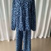 High-waisted Straight-leg Trousers Womens Suit Leopard Print JapaneseKorean Style Casual