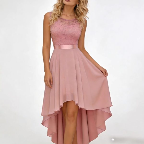 49d554a6-b4a4-4423-a59e-87f3970fab1c.jpg New Front-short Back-long Slim-fit Sleeveless Dress