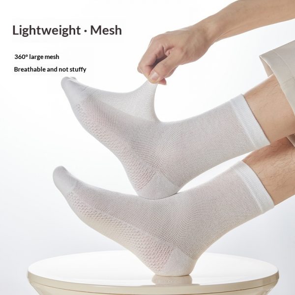 584882f2-eeaf-4069-9ece-0c151cd839ce_trans.jpeg Pure Cotton Breathable Mesh Long Business Socks