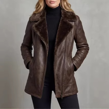 5c3c248c-8f0b-4320-93d4-e0573bd7d56d.jpg Single-layer Fur-and-leather Jacket Faux-fur Cross-border Fluffy Coat