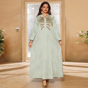62d44306-1266-4147-b425-c922714202c7.jpg Middle East Muslim Robe Dubai V-neck Dress