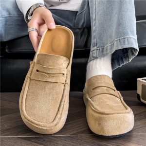 6cd28aae-bef8-4e59-a31b-7b29f494cc7a.jpg Retro Comfortable Suede Casual Mules Fashion