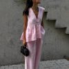 7101df88-0ef5-4714-aca0-0960476d4ef1.jpg Womens Cotton V-Neck Sleeveless Vest And Wide-Leg Pants Set