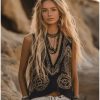 Plant And Floral Print V-neck Ethnic Tribal Vest Top
