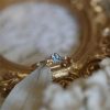 Luxury Minimalist Couple Bands, Shining Zircon Natural Color Gemstone, Cold Style Daily Wear Open Ring