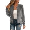 Round-neck Zip-up Deerskin-fleece Short Jacket Flight Suit