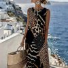 Women's Fashionable Sleeveless Leopard-Print Dress