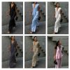 8a860349-3cd9-4d59-abf3-215b8638fda9.jpg Womens Cotton V-Neck Sleeveless Vest And Wide-Leg Pants Set