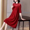8b5a7432-a7d1-4928-b831-ad2043efeb7d.jpg Middle-aged Mother's Temperament Knitted Dress