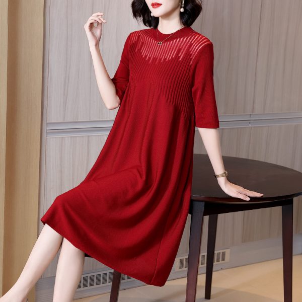 8f48500b-175f-4871-b501-c20e3d8e9095.jpg Middle-aged Mother's Temperament Knitted Dress