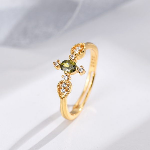 9644c541-a17f-45d6-b368-0963a0ecebe2.jpg Women Summer Zircon Open Ring, Natural Color Gem Couple Rings, Ins Cold Style Elegant Luxury Finger Jewelry