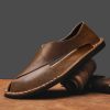 Genuine Leather Breathable One Pedal Beach Sandals