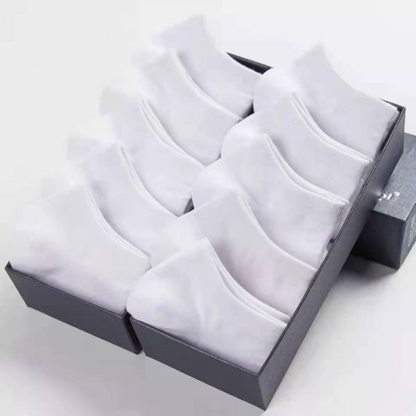 Solid Color Men's Black And White Grey Ship Socks