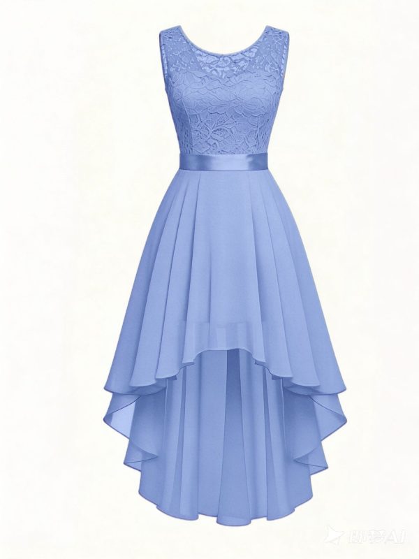 bb82b3eb-a23b-496d-81dd-aa982abeb25e.jpg New Front-short Back-long Slim-fit Sleeveless Dress