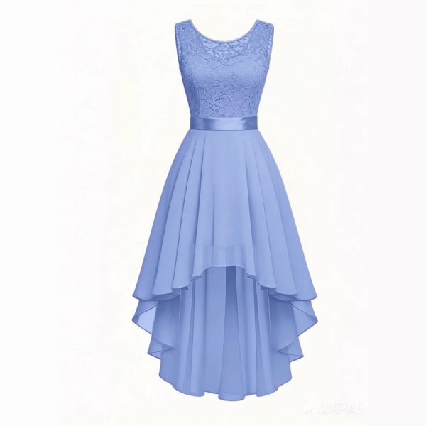 bd445911-de7b-49f2-aaaa-015fb77c92f2.jpg New Front-short Back-long Slim-fit Sleeveless Dress