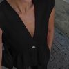 d735f641-3222-4eb0-a442-3088f1ea3050.jpg Womens Cotton V-Neck Sleeveless Vest And Wide-Leg Pants Set