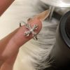 Luxury Minimalist Couple Bands, Shining Zircon Natural Color Gemstone, Cold Style Daily Wear Open Ring