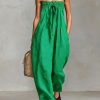 Womens Lace-up Tube Top Strapless Ruched Jumpsuit