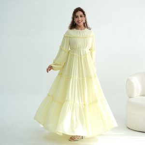 eebd28c5-4efd-4020-bd43-3baaebaae01e.jpg Middle Eastern Lace-trimmed Tiered Cake Skirt Dress
