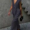 f5fd5562-51f7-442c-aecb-08581cd23091.jpg Womens Cotton V-Neck Sleeveless Vest And Wide-Leg Pants Set